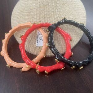 NWT Kara Ross Three Piece Multicolor Coral Bangle Set
